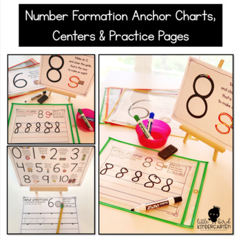 Preview of Number Formation Anchor Charts, Centers & Practice Pages