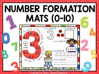 Number Formation Mats 0-10 by Rock Paper Scissors | TPT