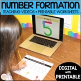 Number Formation  - Numbers 0-20 Tracing Worksheets with Videos