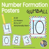 Number Formation Posters, Numbers 0-10, gumball design