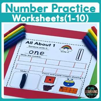 Preview of Number Formation Practice 1 to 10 Number Tracing & Writing practice(dollar deal)