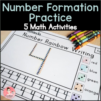 Preview of Number Formation Practice Activities for Kindergarten Math (FRENCH included)