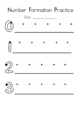 Number Formation Practice Sheets