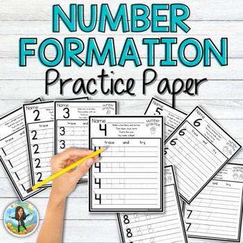 Preview of Number Formation Practice Trace and Try Worksheets