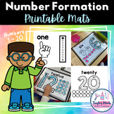Number Formation Printable Mats - #1 - 20 - Prek Math - Nu
