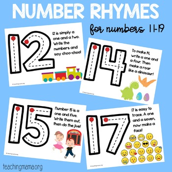 Number Formation Rhymes by Teaching Mama Blog | Teachers Pay Teachers