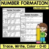 Number Formation Worksheets: Trace Write Color: 0-10