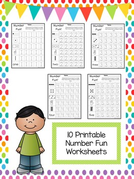 Number Fun Subitizing and Tracing Printable Worksheets in ...