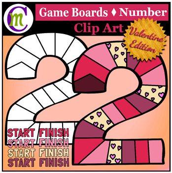 Preview of Number Game Boards Clip Art ♦ Valentine Edition
