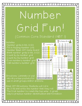 Preview of Number Grid Fun: Count, Read, Write to 120