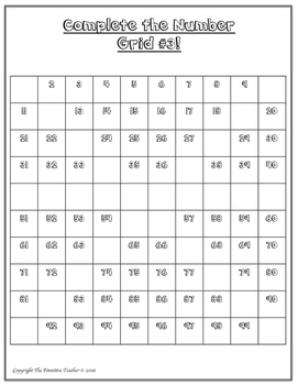 Math Center Number Grid by The Pawsitive Teacher | TpT