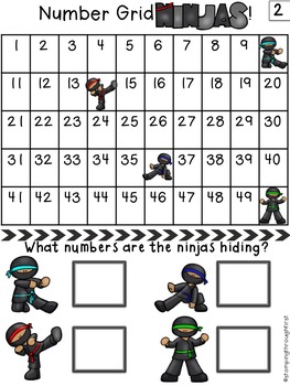 number grid ninjas activities games and printables for counting to 120