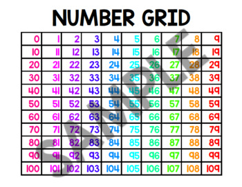 Preview of 100s Chart Number Grid & Place Value Mat