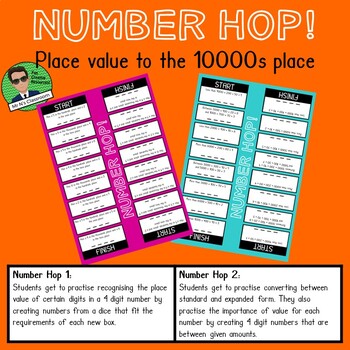 Preview of Number Hop (Place value to 10000s place)