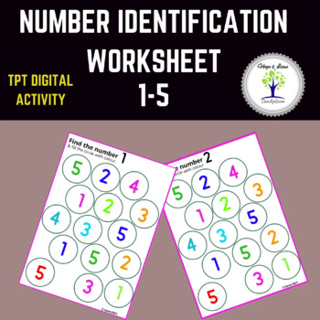Preview of Free Number Identification Printable Worksheets for Preschooler