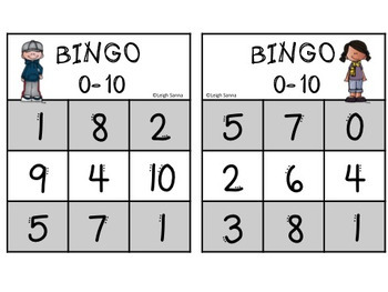 Number Bingo 0-10 by Leigh Sanna | Teachers Pay Teachers