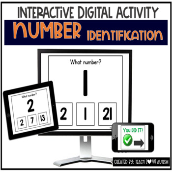 Preview of Number Identification Digital Task Cards | Match Numbers | Math Boom Cards