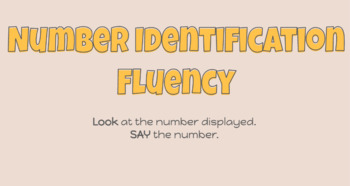 Preview of Number Identification Fluency PRACTICE