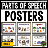 Editable Parts of Speech Posters - Grammar Posters - Class