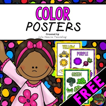 Preview of FREE Color Posters Classroom Decor Color Words Bulletin Board Display