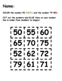 Number Identification and Number Line Worksheet/Activity