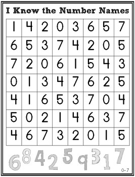 Number Identificiation Fluency- Number Naming Fluency Practice Drills