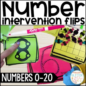 Preview of Number Intervention Flip Books For Kindergarten (0-20) - RTI, Centers, & More