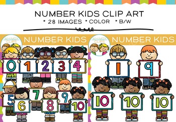 Preview of Kids Math Number Clip Art: 1-10
