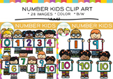 Kids Math Number Clip Art: 1-10