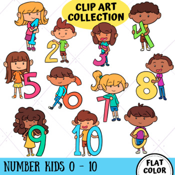 Number Kids Clip Art Collection by KeepinItKawaii | TPT