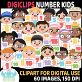 Number Kids DigiClips, Movable Digital Pieces, Digital Mov