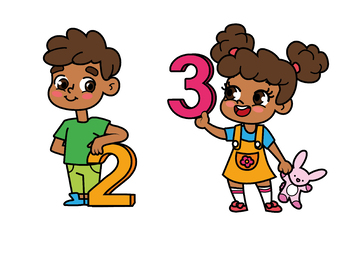 Number Kids Kids Holding Numbers Clipart 0 to 10 by My Nerdy Teacher by  Alina V
