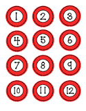 Number Labels - Chevron/Red