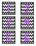 Number Labels- Chevron with Purple