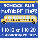 School Bus Number Line Posters 0 to 10 and 0 to 20