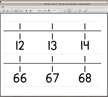 number line 0 to 203 printable for classroom wall by joshua dean