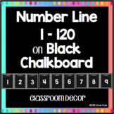 Classroom Decor Number Line 1-120 on Black Chalkboard