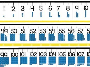number line 1 120 with base ten blocks for classroom wall by ms k