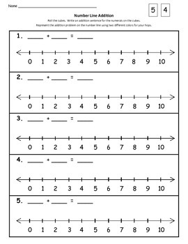 number line addition 0 10 k 1 by teach it up tpt