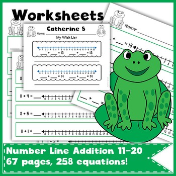Number Line Addition Worksheets by Catherine S | TpT