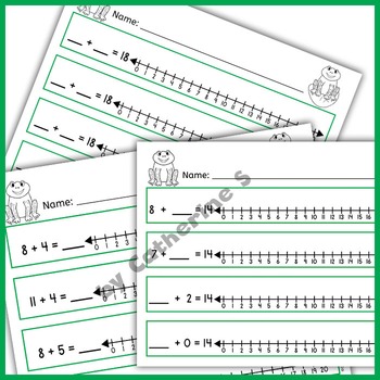 Number Line Addition Worksheets by Catherine S | TpT