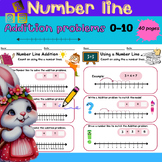 Number Line Addition Problem 0-10 Worksheets