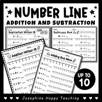 Preview of Number Line Addition and Subtraction up to ten FREE!