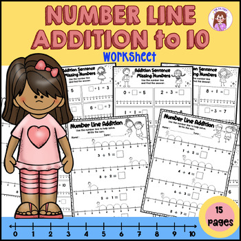 Preview of Number Line Addition to 10 Worksheets
