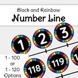 Number Line - Black and Rainbow Classroom Theme