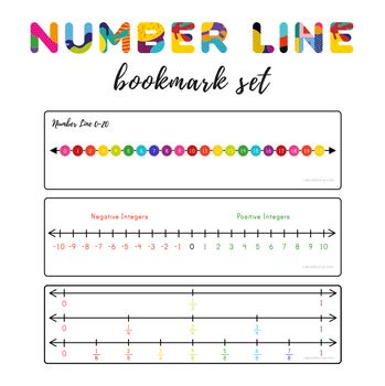 Preview of Number Line Bookmarks Pack - Addition, Subtraction, Integers, Fractions, Blank