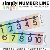 Number Line Display for Numbers -20 through 200 - Bright P