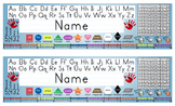 Desk Name Tags w/Number Line to 100 - 8.5x14 in MS Word (M