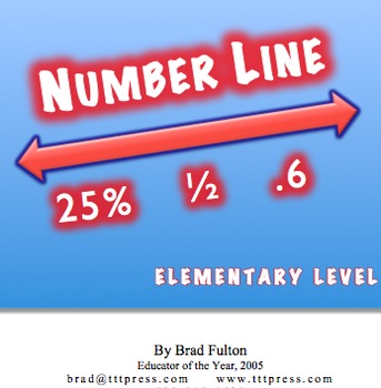 Preview of Number Line: Elementary Level - Fractions, Decimals, Pecent