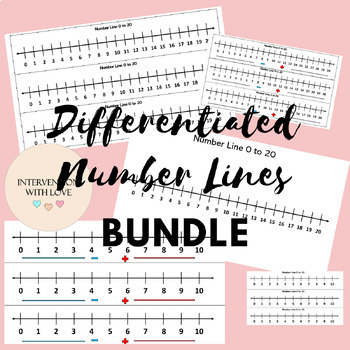 Preview of Differentiated Number Lines 0-20